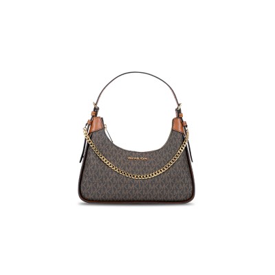 MICHAEL KORS MK WILMA WOMEN'S MEDIUM OLD FLOWER CHAIN UNDERARM BAG CROISSANT 35H3G3WL8B-BROWN (27*20*7cm)